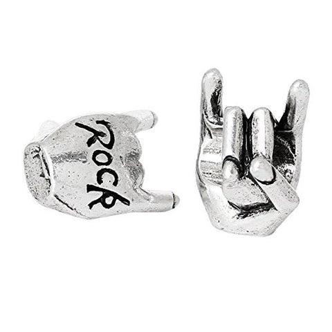 Rock Carved Hand Charm Bead Silver Tone Compatible for Most European Snake Chain Bracelet - Sexy Sparkles Fashion Jewelry - 3