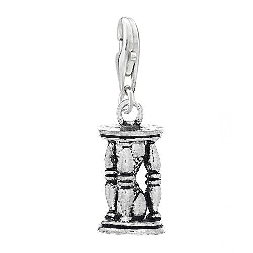 Hourglass Clip on Pendant Charm for Bracelet or Necklace - Sexy Sparkles Fashion Jewelry