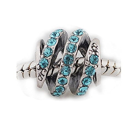 Spiral Design Charm Spacer Bead For Snake Charm Bracelet (Blue) - Sexy Sparkles Fashion Jewelry - 1