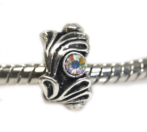 Iridescent  Rhinestone Flower Bead European Bead Compatible for Most European Snake Chain Charm Bracelet - Sexy Sparkles Fashion Jewelry - 1