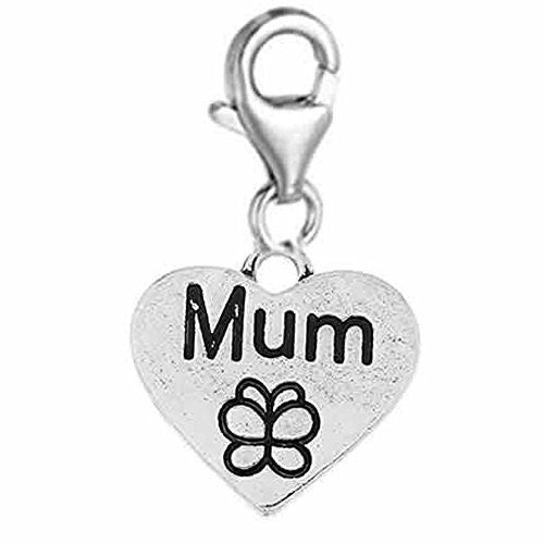 Clip on Mum Charm Dangle Pendant for European Clip on Charm Jewelry w/ Lobster Clasp - Sexy Sparkles Fashion Jewelry - 1