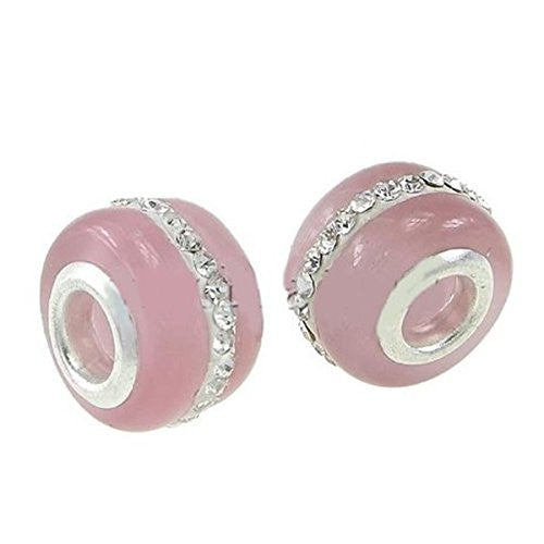 Pink Murano Frosted Glass European Bead Compatible for Most European Snake Chain Bracelet - Sexy Sparkles Fashion Jewelry