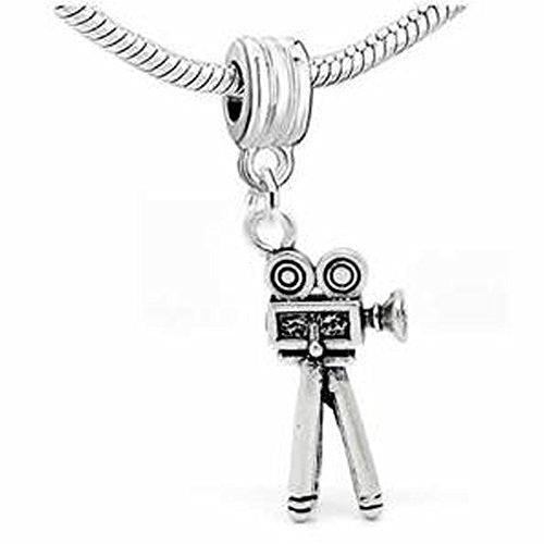 Film Movie Camera 3d Spacer European Bead Compatible for Most European Snake Chain Bracelet