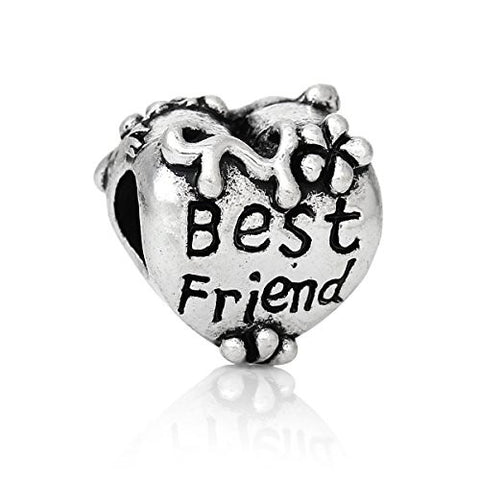 Family Heart Bead Compatible for Most European Snake Chain Bracelet (Best Friend) - Sexy Sparkles Fashion Jewelry - 1