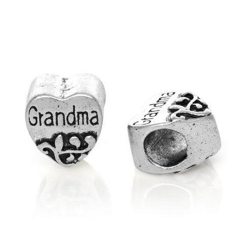 Grandma Heart Bead European Bead Compatible for Most European Snake Chain Charm Braceletss - Sexy Sparkles Fashion Jewelry - 3