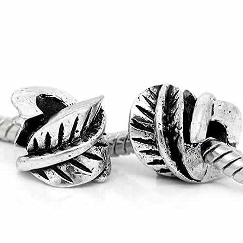 Leaf Design Charm European Bead Compatible for Most European Snake Chain Bracelet - Sexy Sparkles Fashion Jewelry - 1