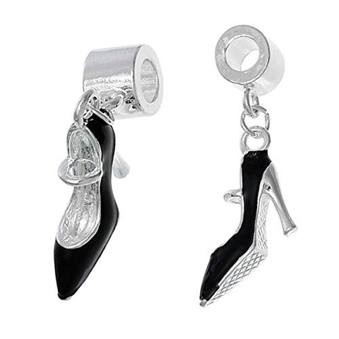 High Heeled Shoe Dangle Charm European Bead Compatible for Most European Snake Chain Bracelet - Sexy Sparkles Fashion Jewelry - 2