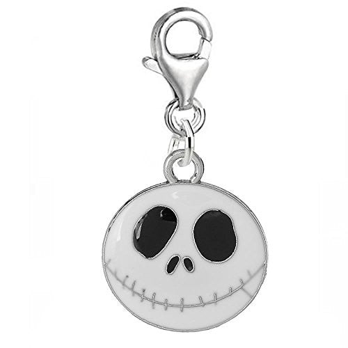 White Enamel Nightmare Before Christmas Clip on Pendant for European Charm Jewelry w/ Lobster Clasp - Sexy Sparkles Fashion Jewelry