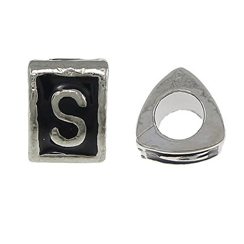 Letter  "S" Triangle Spacer European European Bead Compatible for Most European Snake Chain Charm Bracelet