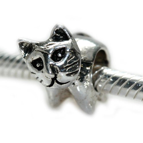 Cat Spacer Bead European Bead Compatible for Most European Snake Chain Charm Bracelet