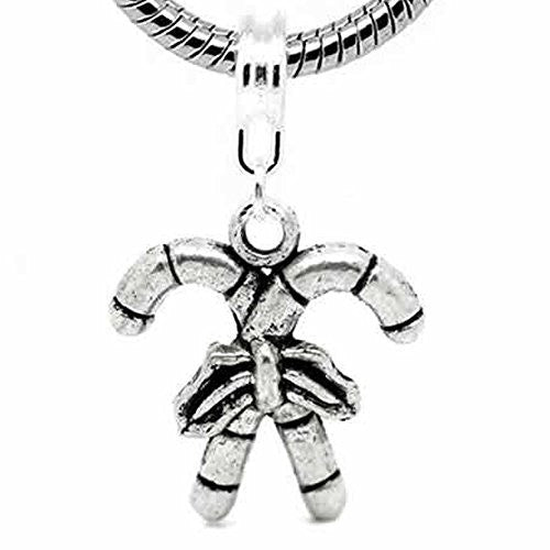 Christmas Candy Cane Bead Spacer for Snake Chain Charm Bracelet - Sexy Sparkles Fashion Jewelry