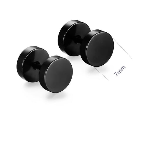 Set of 4 Stainless Steel Mens Womens Stud Earrings Ear Plugs Tunnel - Sexy Sparkles Fashion Jewelry - 5