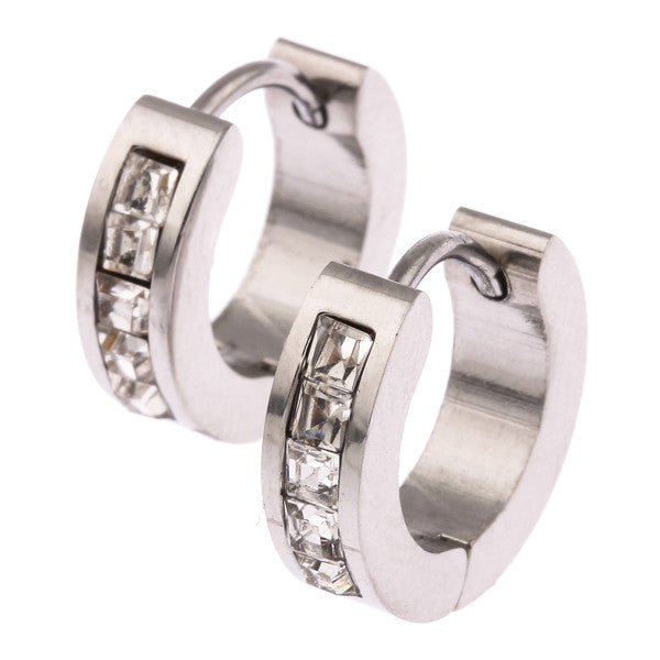 Sexy Sparkles Jewelry Stainless Steel Womens Mens Hoop Earrings Huggie Earrings CZ Piercings Hypoallergenic