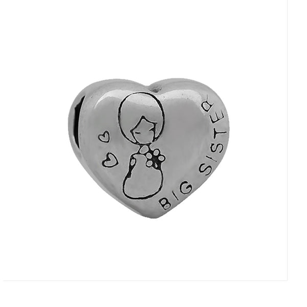 Sexy Sparkles Stainless Steel Big Sister, Middle Sister, Lil Sister To Choose European Charm Bracelet and Necklace Compatible - Sexy Sparkles Fashion Jewelry