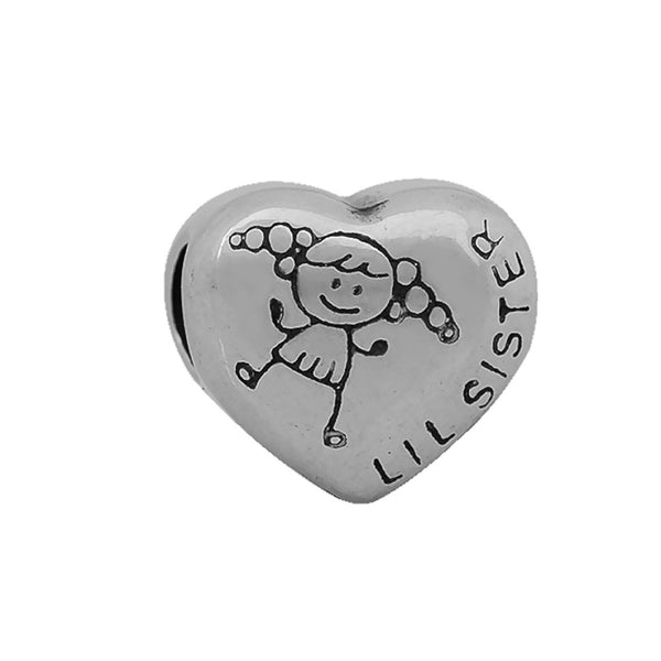 Sexy Sparkles Stainless Steel Little Sister European Charm for Bracelet and Necklace Compatible - Sexy Sparkles Fashion Jewelry