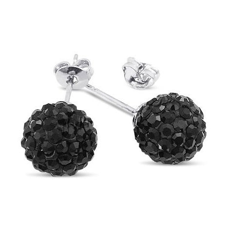 Copy of Sterling Silver 6mm each 925 Black Crystal CZ 2 Carat Total Weight Stud Earrings. - Sexy Sparkles Fashion Jewelry - 2