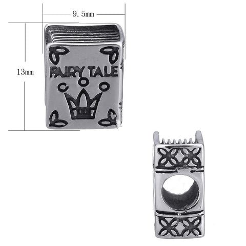 Sexy Sparkles Stainless Steel Once Upon A Time Fairy Tale Story Book Charm Spacer Bead