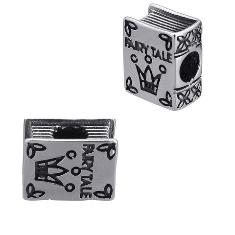Sexy Sparkles Stainless Steel Once Upon A Time Fairy Tale Story Book Charm Spacer Bead