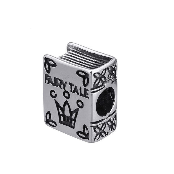 Sexy Sparkles Stainless Steel Once Upon A Time Fairy Tale Story Book Charm Spacer Bead