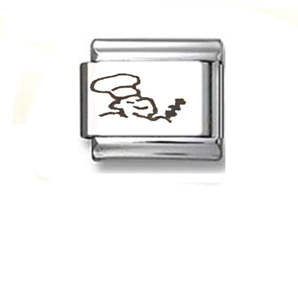 SEXY SPARKLES Chef charm Laser Etched Niece with heart 9mm classic link