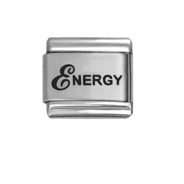 SEXY SPARKLES inch Energyinch  Italian link Laser Etched Charm for link Bracelet 9mm