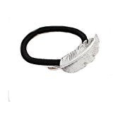 SEXY SPARKLES 2 Pcs Elastics Hair Tie No Crease Ouchless Ponytail Holder with Leaf