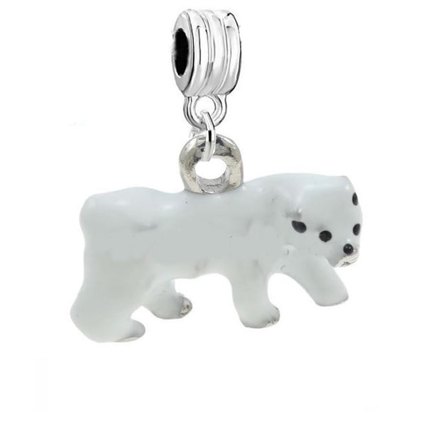 SEXY SPARKLES White Polar Bear Bead for European Snake Chain Charm Bracelet