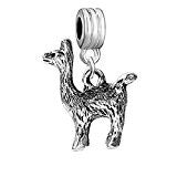 Sexy Sparkles 3D Alpaca animal Charm European Dangle Bead Charm spacer