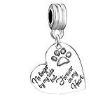 SEXY SPARKLES Pet Memorial Charm inch  No longer by my side but forever in my heart inch  European Spacer Dangling Compatible Charm