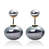 Sexy Sparkles Double Sided Front Back Peek A Boo Ball Earrings Ear Post Stud Ball Womens