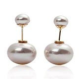 Sexy Sparkles Double Sided Front Back Peek A Boo Ball Earrings Ear Post Stud Ball Womens