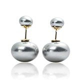 Sexy Sparkles Double Sided Front Back Peek A Boo Ball Earrings Ear Post Stud Ball Womens