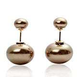 Sexy Sparkles Double Sided Front Back Peek A Boo Ball Earrings Ear Post Stud Ball Womens