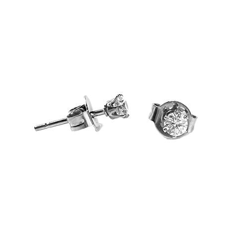 Sexy Sparkles Women's Stainless Steel Round Clear Cubic Zirconia Stud Earring 4mm