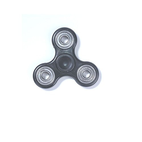Sexy Sparkles Black Tri-Spinner Fidget Hand Spinner Finger Toy Stress Reducer EDC Focus Toy Relieves ADHD Anxiety and Boredom