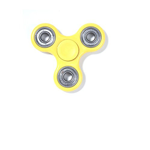Sexy Sparkles Yellow Tri-Spinner Fidget Hand Spinner Finger Toy Stress Reducer EDC Focus Toy Relieves ADHD Anxiety and Boredom