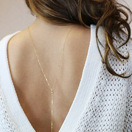 Sexy Sparkles Fashion Rhinestone the Sexy Back Wedding Necklace Body Chain Bikini Chain