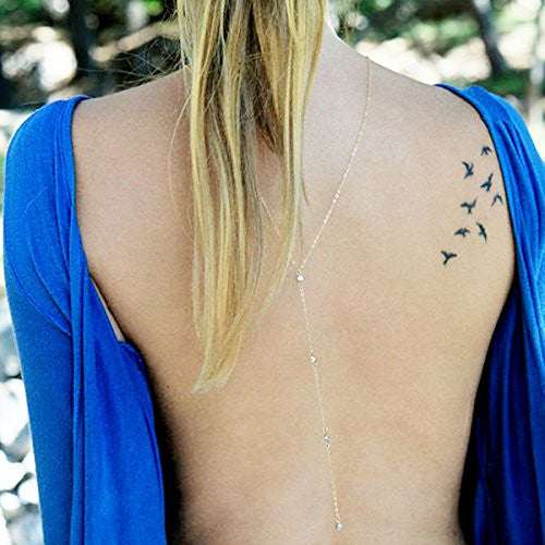 Sexy Sparkles Fashion Rhinestone the Sexy Back Wedding Necklace Body Chain Bikini Chain