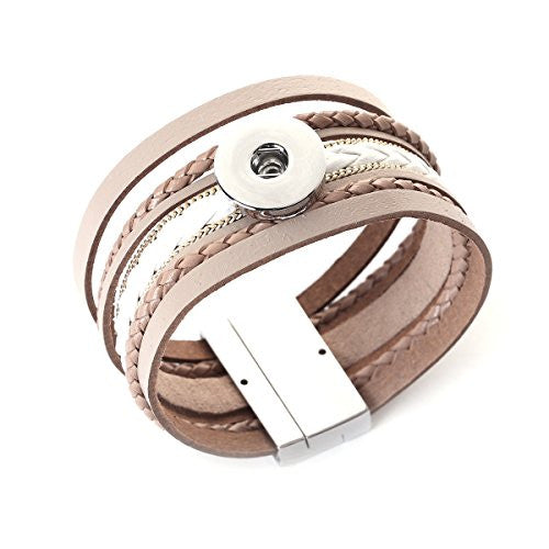 Sexy Sparkles Snap Button Jewelry Bangle Multilayer Bracelet fits 18mm/20mm Snap Buttons