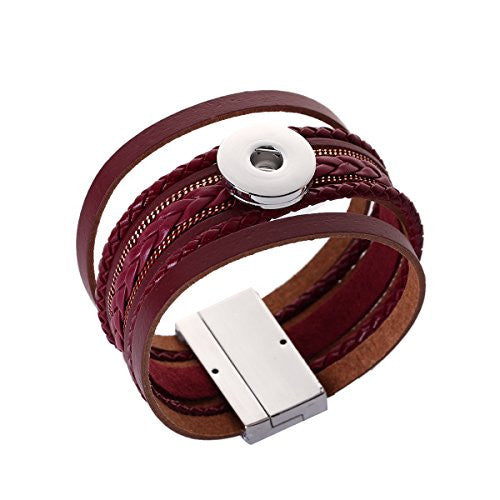 Sexy Sparkles Snap Button Jewelry Bangle Multilayer Bracelet fits 18mm/20mm Snap Buttons