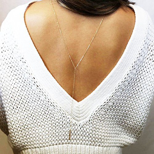Sexy Sparkles Fashion Rhinestone the Sexy Back Wedding Necklace Body Chain Bikini Chain
