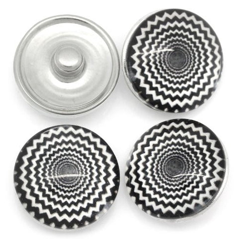 Swirl Design Glass Chunk Charm Button Fits Chunk Bracelet 18mm for Noosa Style Chunk Leather Bracelet - Sexy Sparkles Fashion Jewelry - 3