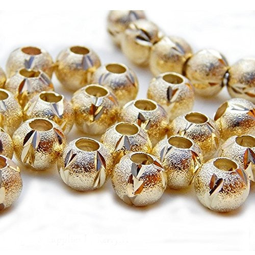10 Pcs Gold Tone Star Glitter Spacer Beads for Snake Chain Charm Bracelet