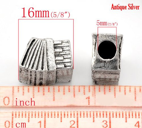 Music Instrument Accordion Charm Spacer European Bead Compatible for Most European Snake Chain Bracelet - Sexy Sparkles Fashion Jewelry - 3