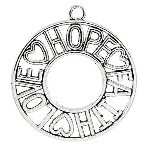 Love, Hope, Faith Charm Pendant Necklace Compatable - Sexy Sparkles Fashion Jewelry - 1