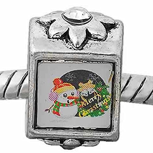 Merry Christmas Snow Man European Bead Compatible for Most European Snake Chain Bracelet - Sexy Sparkles Fashion Jewelry