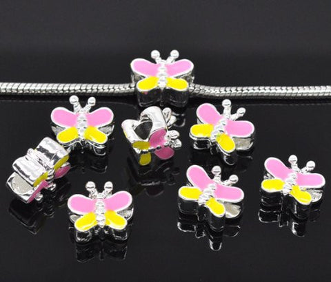 Enamel Butterfly Charm Spacer European Bead Compatible for Most European Snake Chain Bracelet - Sexy Sparkles Fashion Jewelry - 2