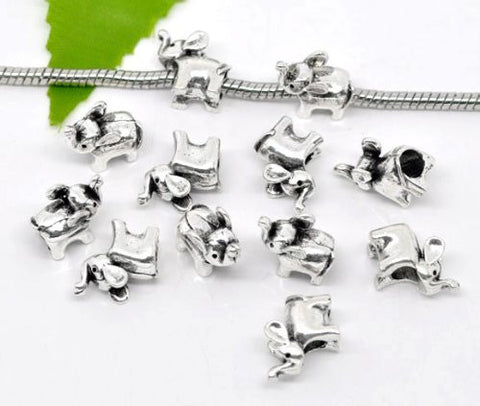 Baby Elephant Bead Spacer for Snake Chain Charm Bracelet - Sexy Sparkles Fashion Jewelry - 4