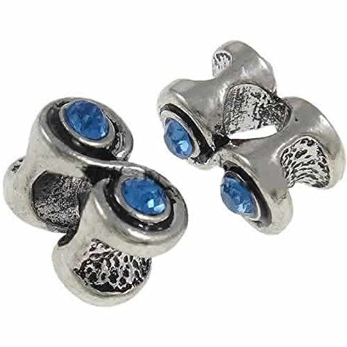 Eternity Charm with Blue Crystals Bead Spacers for Snake Chain Charm Bracelet - Sexy Sparkles Fashion Jewelry - 1