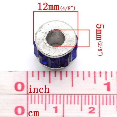 September birthstone round Spacer Bead Charm for european snake chain charm Bracelet - Sexy Sparkles Fashion Jewelry - 3